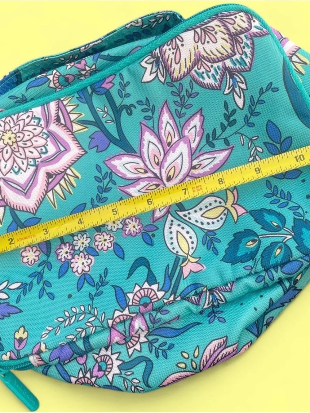 Vera Bradley Teal Floral Cosmetic Case with Handle